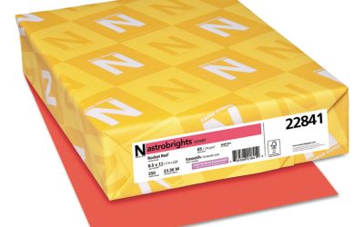 Color Cardstock, 65 lb Cover Weight, 8.5 x 11, Rocket Red, 250/Pack