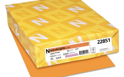 Color Cardstock, 65 lb Cover Weight, 8.5 x 11, Cosmic Orange, 250/Pack