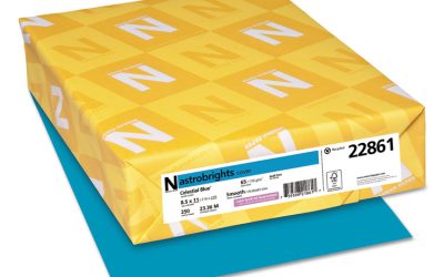 Color Cardstock, 65 lb Cover Weight, 8.5 x 11, Celestial Blue, 250/Pack