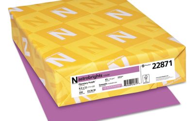 Color Cardstock, 65 lb Cover Weight, 8.5 x 11, Planetary Purple, 250/Pack