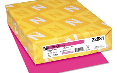 Color Cardstock, 65 lb Cover Weight, 8.5 x 11, Fireball Fuchsia, 250/Pack