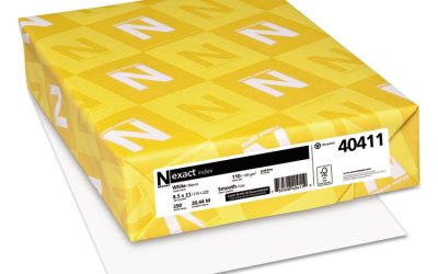 Exact Index Card Stock, 94 Bright, 110 lb Index Weight, 8.5 x 11, White, 250/Pack