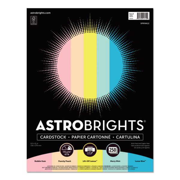 Color Cardstock, 65 lb Cover Weight, 8.5 x 11, Assorted Colors, 250/Pack - Image 2