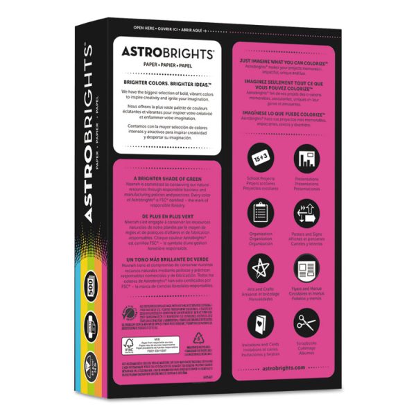 Color Paper -"Bright" Assortment, 24 lb Bond Weight, 8.5 x 11, Assorted Bright Colors, 500/Ream - Image 3