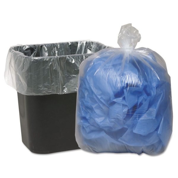 Linear Low-Density Can Liners, 10 gal, 0.6 mil, 24" x 23", Clear, 25 Bags/Roll, 20 Rolls/Carton - Image 2