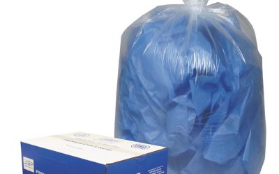 Linear Low-Density Can Liners, 10 gal, 0.6 mil, 24″ x 23″, Clear, 25 Bags/Roll, 20 Rolls/Carton