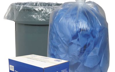 Linear Low-Density Can Liners, 30 gal, 0.71 mil, 30″ x 36″, Clear, 25 Bags/Roll, 10 Rolls/Carton