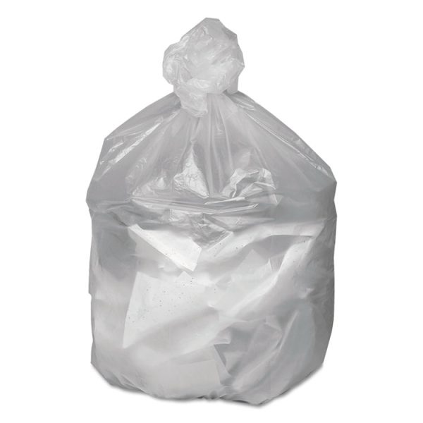 Waste Can Liners, 60 gal, 12 mic, 38" x 58", Natural, 20 Bags/Roll, 10 Rolls/Carton - Image 2