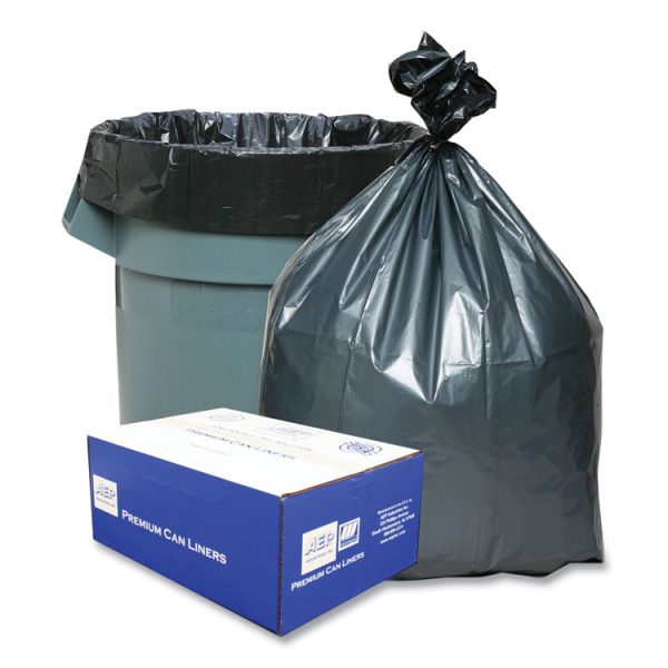 Can Liners, 60 gal, 1.55 mil, 39" x 56", Gray, 10 Bags/Roll, 5 Rolls/Carton - Image 3