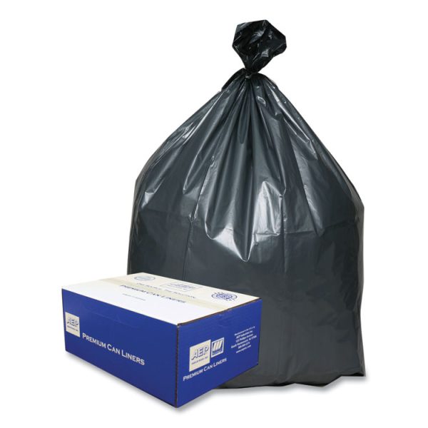 Can Liners, 60 gal, 1.55 mil, 39" x 56", Gray, 10 Bags/Roll, 5 Rolls/Carton - Image 4
