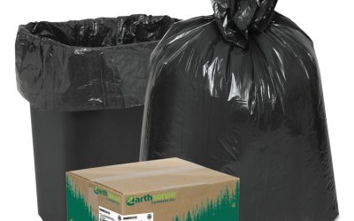 Linear Low Density Recycled Can Liners, 10 gal, 0.85 mil, 24″ x 23″, Black, 25 Bags/Roll, 20 Rolls/Carton