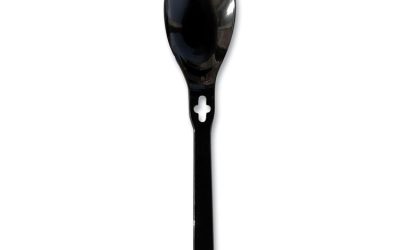 Spoon Wego Polystyrene, Spoon, Black, 1000/carton