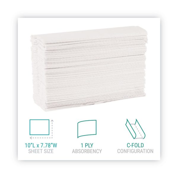 C-Fold Paper Towels, 1-Ply, 10.2 x 13.25, White, 200/Pack, 12 Packs/Carton - Image 2