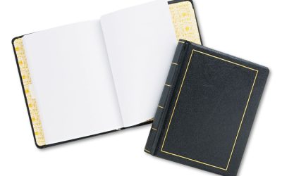 Looseleaf Corporation Minute Book, 1-Subject, Unruled, Black/Gold Cover, (250) 11 x 8.5 Sheets