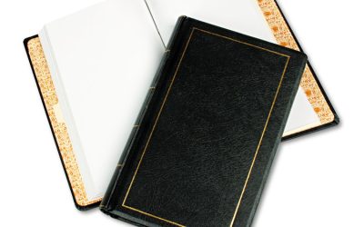 Looseleaf Corporation Minute Book, 1-Subject, Unruled, Black/Gold Cover, (250) 14 x 8.5 Sheets