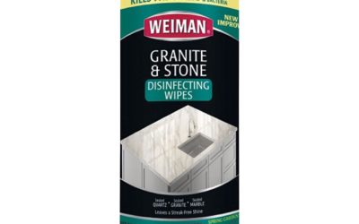 Granite and Stone Disinfectant Wipes, 1-Ply, 7 x 8, Spring Garden Scent, White, 30/Canister, 6 Canisters/Carton