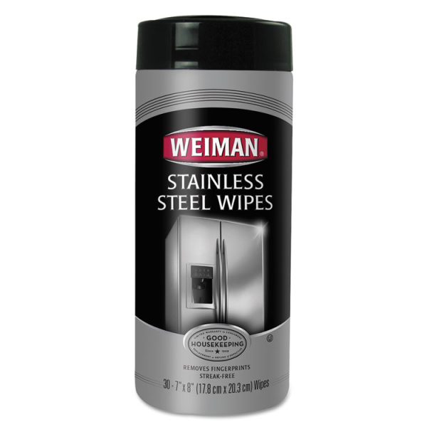 Stainless Steel Wipes, 1-Ply, 7 x 8, White, 30/Canister, 4 Canisters/Carton - Image 2