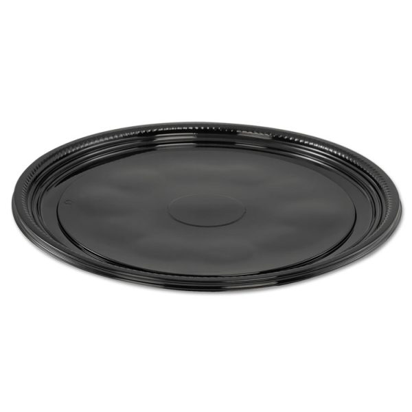 Caterline Casuals Thermoformed Platters, 12" Diameter, Black. Plastic, 25/Carton