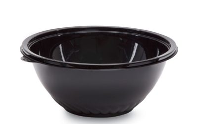 Caterline Pack N’ Serve Plastic Bowl, 160 Oz, 12″ Diameter X 5″h, Black, 25/carton