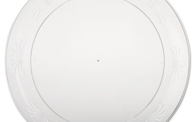 Designerware Plastic Plates, 9″ Dia, Clear, 10 Pack, 18 Packs/carton