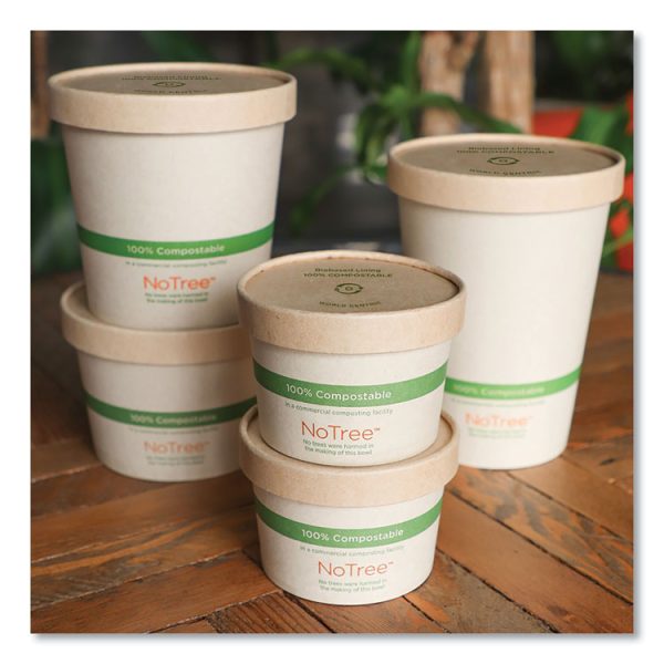 Paper Lids For Bowls, 3.6" Diameter, Kraft, 500/carton - Image 2