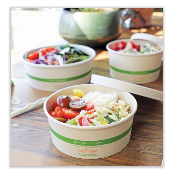 No Tree Wide Paper Bowls, 24 oz, 5.9" Diameter x 2.4"h, Natural, Sugarcane, 300/Carton - Image 2