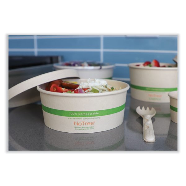 No Tree Wide Paper Bowls, 24 oz, 5.9" Diameter x 2.4"h, Natural, Sugarcane, 300/Carton - Image 3