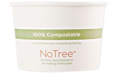 No Tree Paper Bowls, 16 oz, 4.4″ Diameter x 3″h, Natural, Sugarcane, 500/Carton