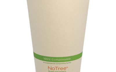 No Tree Paper Bowls, 32 oz, 4.4″ Diameter x 5.8″h, Natural, Sugarcane, 500/Carton