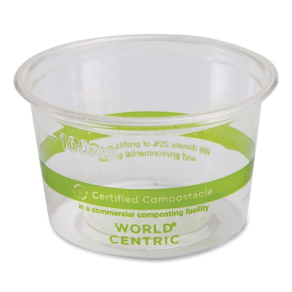 PLA Clear Cold Cups, 4 oz, Clear, 1,000/Carton