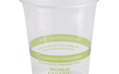 PLA Clear Cold Cups, 7 oz, Clear, 2,000/Carton