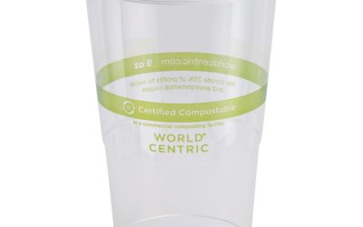 PLA Clear Cold Cups, 9 oz, Clear, 2,000/Carton