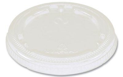 PLA Lids for Fiber Cups, 3.1″ Diameter x 0.4″h, Clear, Plastic, 1,000/Carton