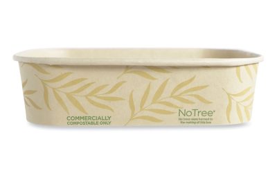 No Tree Rectangular Containers, 16 oz, 4.7 x 6.8 x 1.6, Natural, Sugarcane, 300/Carton