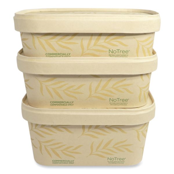 No Tree Rectangular Containers, 32 oz, 4.7 x 6.8 x 3, Natural, Sugarcane, 300/Carton - Image 4