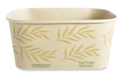 No Tree Rectangular Containers, 32 oz, 4.7 x 6.8 x 3, Natural, Sugarcane, 300/Carton