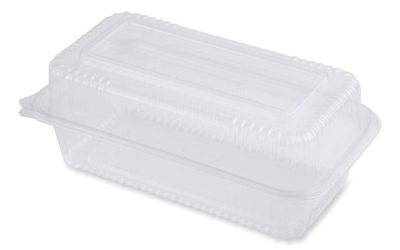 PLA Hinged Clamshells, 23 oz, 4.9 x 9 x 3.5, Clear, Plastic, 200/Carton