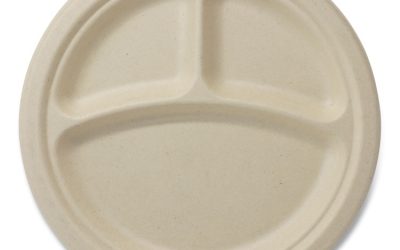 Fiber Plates, 9″ dia, Natural, 1,000/Carton