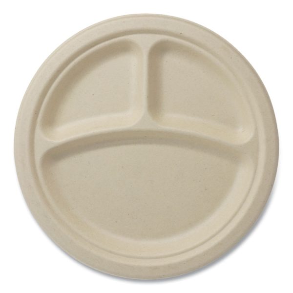 Fiber Plates, 9" dia, Natural, 1,000/Carton