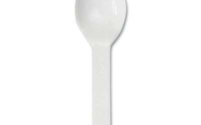 PLA Compostable Cutlery, Tasting Spoon, White, 3,000/Carton