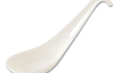 TPLA Compostable Cutlery, Asian Soup Spoon, White, 500/Carton