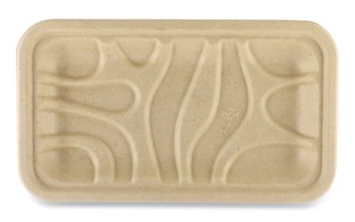 Fiber Trays, PLA Lined, PFAS Free, 1-Compartment, 8.3 x 4.9 x 0.7, Natural, Paper, 500/Carton