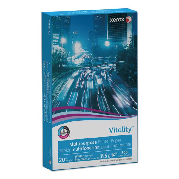 Vitality Multipurpose Print Paper, 92 Bright, 20 lb Bond Weight, 8.5 x 14, White, 500 Sheets/Ream, 10 Reams/Carton - Image 4