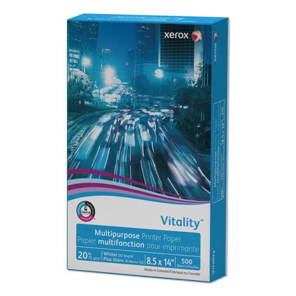 Vitality Multipurpose Print Paper, 92 Bright, 20 lb Bond Weight, 8.5 x 14, White, 500 Sheets/Ream, 10 Reams/Carton - Image 3