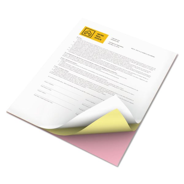 Revolution Carbonless 3-Part Paper, 8.5 x 11, Pink/Canary/White, 5,010/Carton - Image 3