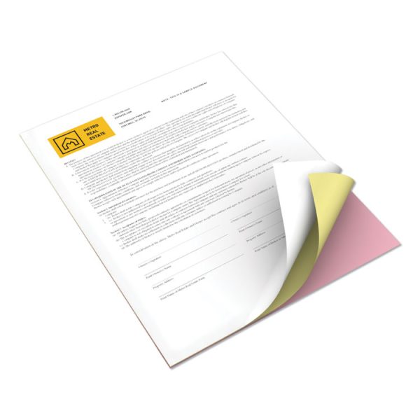 Revolution Carbonless 3-Part Paper, 8.5 x 11, White/Canary/Pink, 5,000/Carton - Image 2
