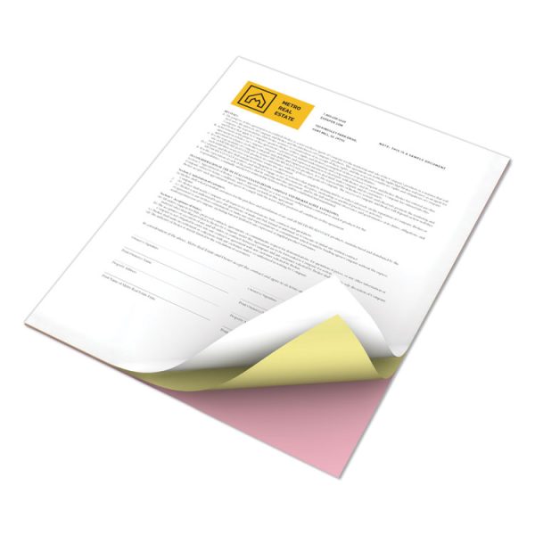 Revolution Carbonless 3-Part Paper, 8.5 x 11, White/Canary/Pink, 5,000/Carton - Image 3