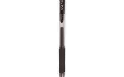 Sarasa Dry Gel X20 Gel Pen Value Pack, Retractable, Medium 0.7 mm, Black Ink, Clear/Black Barrel, 24/Box