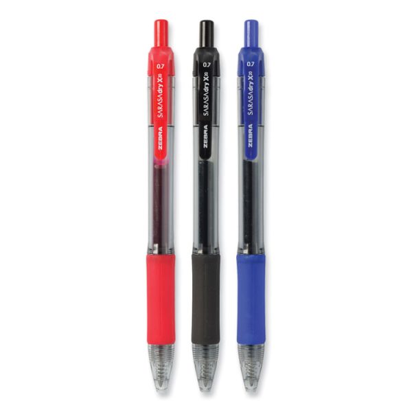 Sarasa Dry Gel X20 Gel Pen Value Pack, Retractable, Medium 0.7 mm, Black Ink, Clear/Black Barrel, 24/Box - Image 2