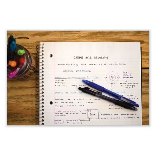 Z-Grip Ballpoint Pen, Retractable, Medium 1 mm, Black Ink, Clear/Black Barrel, 48/Pack - Image 3